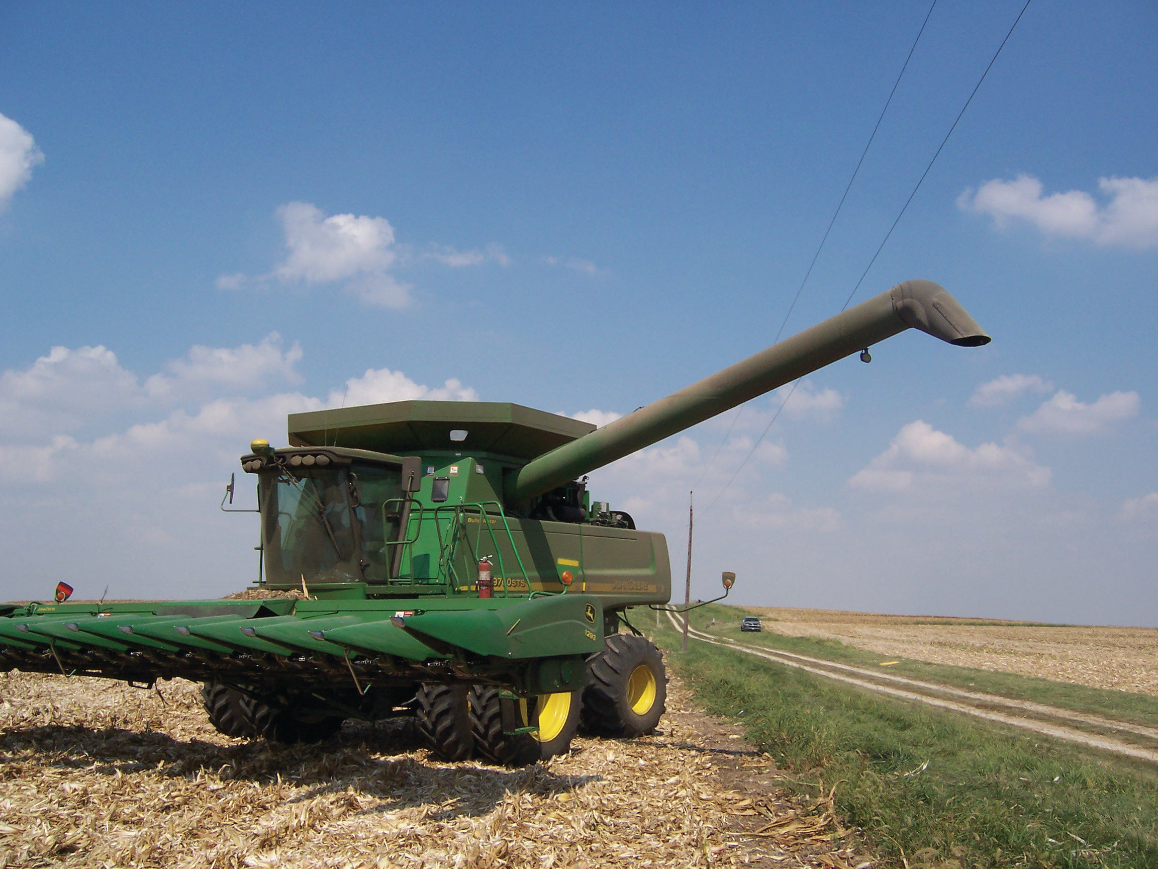 Combine near a power line